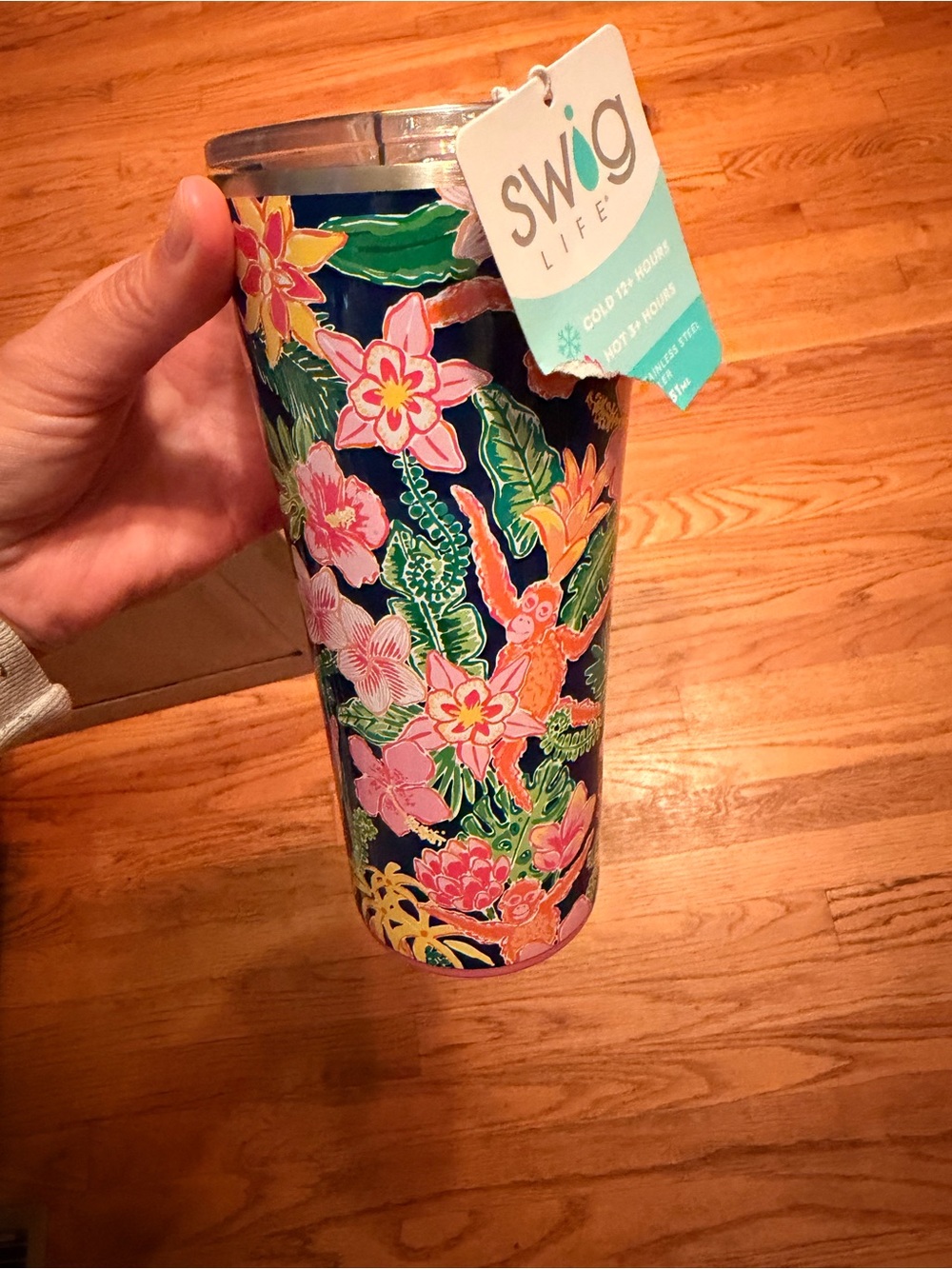 Floral Navy Insulated Swig Tumbler